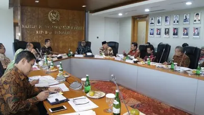 Ketua MPR, Bambang Soesatyo memimpin rapat pimpinan MPR, Jakarta, Kamis (16/1/2020) (Ketua MPR RI)