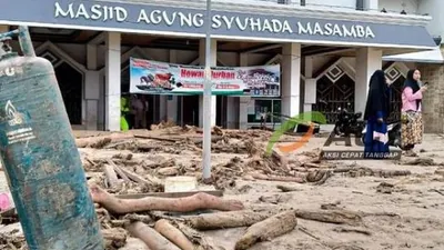 Banjir bandang yang merendam beberapa kecamatan di Luwu Utara, Sulsel, (Foto Dok. ACT).