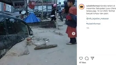Banjir bandang di Luwu Utara Sulawesi Selatan/ instagram