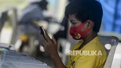 ilustrasi belajar dari rumah/ Republika