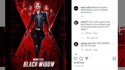 Marvel Studio #BlackWidow tayang di teater 6 November 2020. Instagram: @black.widow