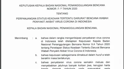 Surat Keputusan Kepala BNPB Nomor 13.A Tahun 2020