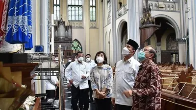 Kepala BNPT Komjen Pol Boy Rafli Amar beserta jajaran mengunjungi Keuskupan Agung Jakarta di Gereja Katedral, Sawah Besar, Jakarta Pusat/dok: bnpt.go.id