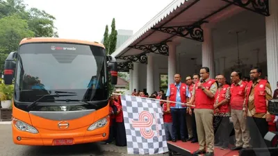 Gubernur DKI Jakarta Anies Baswesan melepas Bus Antikorupsi/(Ayojakarta.com/Farsya Adilah Kamalia)