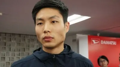 Pebulutangkis tunggal putra China Taipei, Chou Tien Chen di Istora Senayan, Jakarta, Senin (13/1/2020). (Suara.com/ Arief Apriadi)
