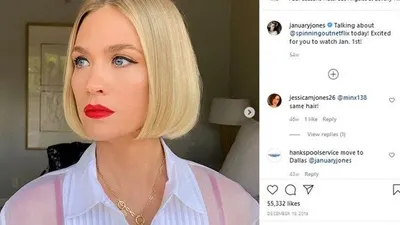 Contoh gaya rambut bob seperti yang dipilih oleh January Jones. (Instagram/@januaryjones)