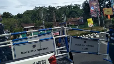 Persiapan Dishub Semarang dalam penutupan jalan tahap kedua (dok)