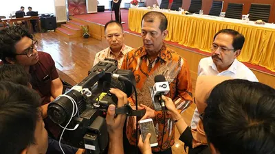 Kepala BNPB Doni Monardo memberikan keterangnya usai kegiatan Lokakarya Optimalisasi Pencegahan dan Pengendalian Karhutla di kantornya, Jakarta, Selasa (8/10/2019)/BNPB