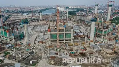 proyek pembangunan JIS dilihat dari atas / republika
