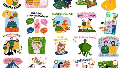 Stiker WhatsÁpp edisi Ramadan 1441 H karya ilustrator Indonesia, Diela Maharanie. (dok)