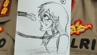 NF yang ternyata menjadi korban kekerasan seksual oleh pamannya sendiri dan mantan kekasihnya kerap mengekspresikan diri melalui gambar yang bercerita kelam. (dok)