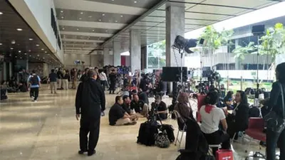 Suasana di selasar gedung Nusantara II Senayan, Jakarta, Minggu (20/10/2019)/Ayojakarta.com