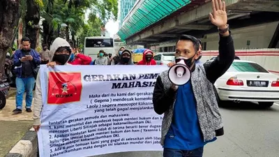 Aksi Gerakan Pemuda dan Mahasiswa (Gepma) di depan Kantor Kemenkumham mendesak supaya Kakanwil Kemenkumham DKI, Liberty Sitinjak dicopot lantaran tidak dapat membenahi tata kelola Rutan dan Lapas yang ada di wilayah DKI. (ist)