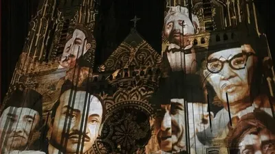 Gereja Katedral menjadi objek permainan cahaya menyambut Hari Sumpah Pemuda/Ayojakarta.com