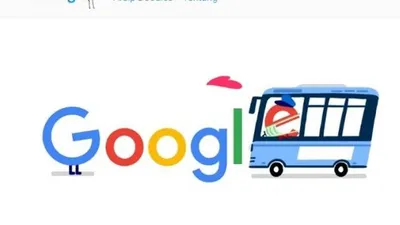 Google Doodle ucapan terima kasih ke pekerja transportasi umum. [Google]