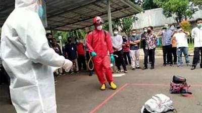 Pemkot Jakarta Timur menggelar simulasi proses penempatan pasien Covid-19 di Graha Wisata TMII, Jakarta Timur/dok: beritajakarta.id