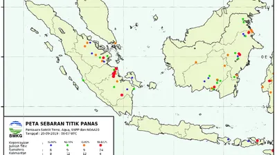 Ilustrasi sebaran titik panas/BMKG