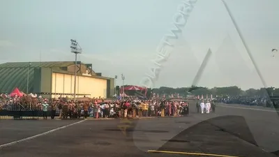 Suasana di Lanud Halim Perdana Kusumah, Jaktim, jelang pembukaan upacara perayaan HUT ke-74 TNI/Ayojakarta.com