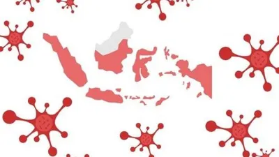 Ilustrasi corona dan peta Indonesia (dok)