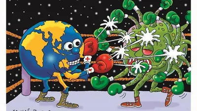 [Ilustrasi] 'Dunia Melawan Virus Corona' . (Ayosemarang.com/karya Muhammad Nasir)