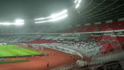Tribun SUGBK saat laga Indonesia vs Thailand sepi penonton/Ayojakarta.com