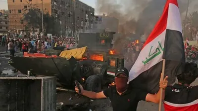Ilustrasi unjuk rasa di Irak/AFP