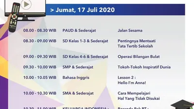 Jadwal Belajar dari Rumah TVRI Jumat 17 Juli 2020. (Twitter TVRI)