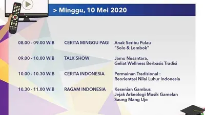 Jadwal Belajar dari Rumah TVRI Minggu 10 Mei 2020. (Twitter TVRI)