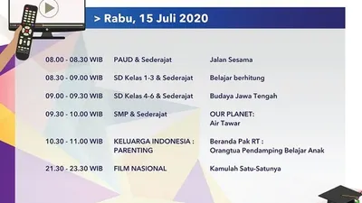 Jadwal Belajar dari Rumah TVRI Rabu 15Juli 2020. (Twitter TVRI)