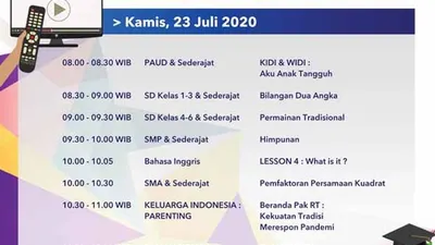 Jadwal Belajar dari Rumah TVRI Kamis 23 Juli 2020. (Twitter TVRI)