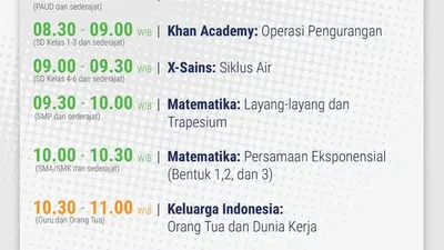 Jadwal Belajar dari Rumah TVRI, Selasa 2 Juni 2020. (Twitter Kemendikbud)