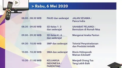 Jadwal Belajar dari Rumah TVRI Rabu 6 Mei 2020. (Twitter TVRI)