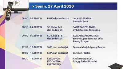Jadwal Belajar dari Rumah Senin 27 April 2020 (Twitter TVRI)