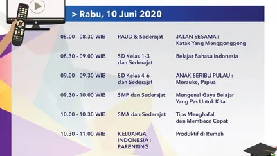 Jadwal Belajar dari Rumah TVRI Rabu 10 Juni  2020. (Twitter TVRI)