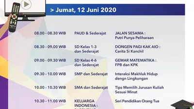 Jadwal Belajar dari Rumah TVRI Jumat 12 Juni 2020. (Twitter TVRI)