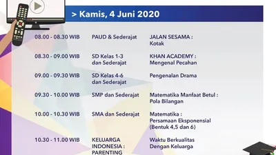 Jadwal Belajar dari Rumah TVRI Kamis 4 Juni  2020. (Twitter TVRI)
