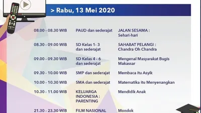 Jadwal belajar di TVRI, 13 Mei 2020. (twitter)