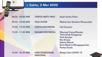 Jadwal Belajar dari Rumah TVRI Sabtu 2 Mei 2020. (Twitter TVRI)