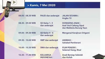 Jadwal Belajar dari Rumah TVRI Kamis 7 Mei 2020. (Twitter TVRI)