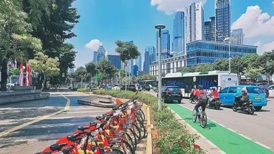 ilustrasi jalur sepeda di DKI Jakarta/ diskominfo DKI