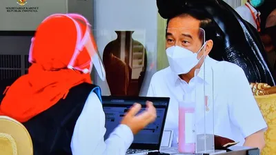 Presiden Joko Widodo sesaat sebelum divaksin, Rabu (13/1/2021) (Twitter Jokowi)
