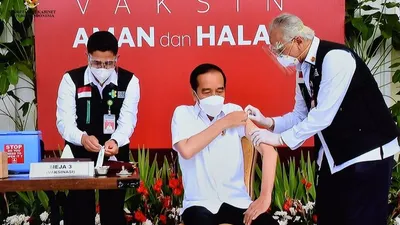 Presiden Jokowi Disuntik Vaksin Covid-19. (Dok: YouTube Sekretariat Presiden)