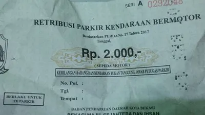 Ilustrasi - karcis parkir Kota Bekasi/reaksinasional.com