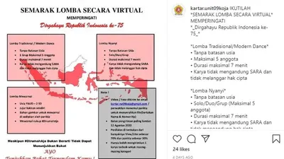 Pengumuman lomba 17-an virtual dari Karangtaruna RW 09 Koja/ instagram: @kartar.unit09koja