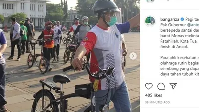 Gubernur DKI Jakarta, Anies Baswedan bersama Wagub  Ahmad Riza Patria  menilik kawasan Kota Tua Jakarta Barat/ instagram