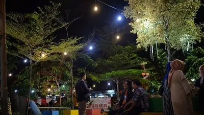 Suasana di Taman Irigasi Danita, Bekasi Timur. (Ayobekasi/Firda Puri)