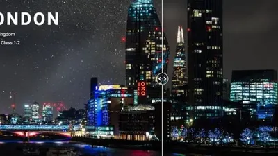 Langit malam di London setelah (kiri) dan sebelum (kanan) lockdown. [Underluckystars]