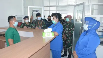 Lantamal III membangun RS Darurat Covid-19 di Cileungsi, Kabupaten Bogor. (dok Dispen Lantamal)