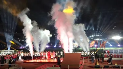Suasana launching team dan jersey Persija Jakarta di Stadion Utama Gelora Bung Karno (SUGBK), Senayan, Jakarta Pusat, Minggu (23/2/2020) malam. (Ayojakarta.com/Hendy Dinata)