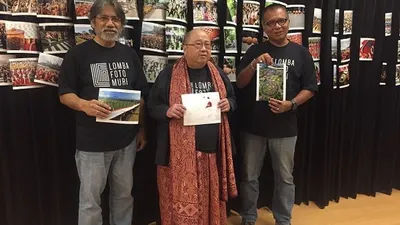 Dari kiri: Darwis Triadi, Jaya Suprana dan Arbai Rambey. (Ayojakarta.com/Istihanah Soejoethi)